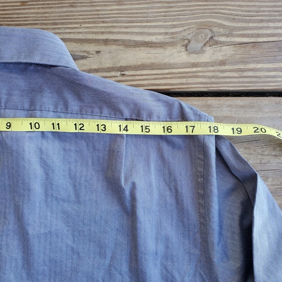 Van Heusen Men's Dress Shirt Silvery/Grey Classic Fit Wrinkle Free 15.5 32/33 - Picture 10 of 12